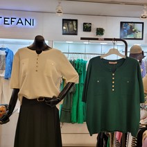 [스테파니] 가을 벌집 페이크 브이넥 단추 니트 SW3701 NC울산점