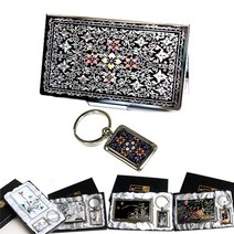 (주)파앤카코리아 A51-72.(2종)자개명함+열쇠 세트, 1세트, 넝쿨꽃