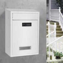 건의함 주택 우편함 다세대 우체통 우편수취함 벽걸이 벽 편지, 024 화이트-비밀번호 잠금장치