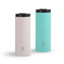 한국도자기 스테인리스 진공 텀블러 MUG WITH BLUE DOT (핑크민트), 핑크