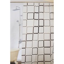 욕실 투명 불투명 패브릭 방수 샤워 커튼 모던 화이트 사각 + 커튼 고리 화이트 12p, 2. 모던화이트 사각, 화이트계열