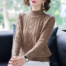 스웨터니트이너셔츠 겨울 가을 후한 돈 양털 울셔츠 여성 숏 반폴라 린넨 플라워 긴팔 와이드 루즈핏 4118360323