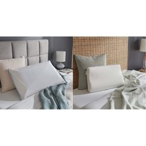 템퍼-페딕 템퍼-클라우드 브리즈 이중 냉각 베개 퀸 화이트 & 템퍼-에르고 목 베개 단, 퀸1팩베개견고한서포트
