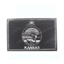 미군계급장 리버우드 미국 캔자스 캘리포니아 콜로라도 주 자수 패치 전술 아플리케 후크 루프, 10.black