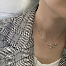 솔솔미 별자리 큐빅 조디악 일체형 실버 목걸이 여성 졸업 선물
