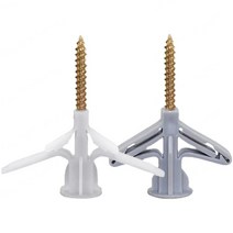 (50개입) 비행기형 플라스틱 팽창 볼트 아연 도금 볼트표면 아연도금 처리/부식 방지, 항공기 팽창 플러그, 한팩에 50세트