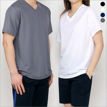 무지 드라이쿨 기능성 쿨론 냉감 V넥 빅사이즈 반팔티(남여공용 S-5XL)