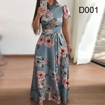 플러스 사이즈 여성 여름 긴 슈퍼 롱 드레스 2021 캐주얼 긴 소매 플라워 프린트 드레스 캐주얼 하이 칼라 Vestidos 플러스 사이즈 여름