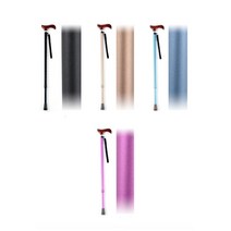 할머니 작은손잡이 길이조절 컬러풀 가벼운 노인 지팡이 운동보조 운동 경량 선물, 브라운