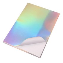 GHSHOP 잉크젯 프린터 용 홀로그램 스티커 용지 투명 인쇄 광택 무지개 스티커, A4, 종이