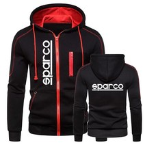 후드티 sparco 프린트 까마귀 남성 지퍼 스포츠웨어 멀티 지퍼 슬림 핏 재킷 긴 소매 캐주얼 스웨트 셔츠