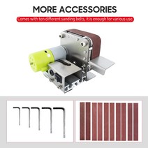 연마기 미니 벨트 샌더 전기 샌딩 연마 그라인딩 머신 연마를 위한 샌딩 벨트 10 개 7 가변 속도, 01 30mm belt EU Plug