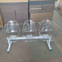 버스정류장의자 투명 플라스틱 공원벤치 공항 병원 대기의자, 투명 3인용