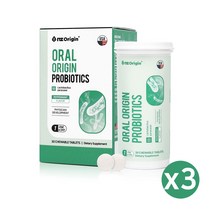 구강 유래 유산균 10억 보장 식약처인증 자일리톨 페퍼민트 멘톨 무설탕 츄어블 씹어먹는 프로바이오틱스 사은품증정, 구강 유래 유산균 3개