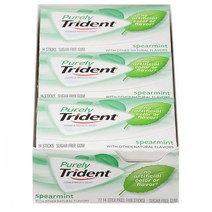 Trident 트라이던트 무설탕 스피어민트 껌 14개입 12팩