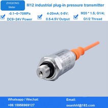 0-60MPa M12 산업용 플매트 카펫 러그인 압력 트랜스미터 IP67 보호 4-20mA 항공 러그, [09] 0-6Mpa