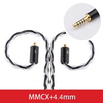 mmcx케이블 TRN8 코어 실버 도금 케이블 HIFI 이어폰 MMCX2Pin 커넥터 KZ ZSN PRO EDX ZAX BAX Kirin V90 E, [05] TC 4.4 MMCX black