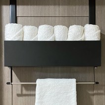 공간지애 문걸이 수건걸이 수납박스, 블랙1단, 1개