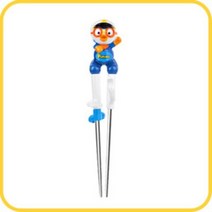 (에디슨 젓가락 모음) 뽀로로 패티 폴리 엠버 타요 에디슨 젓가락 케이스 세트 아기 유아 어린이 1 2단계 교정 어린이집 수저세트, D-6)경찰에디슨젓가락스텐2단계7381