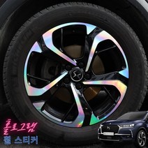 (엉클팩토리) 시트로엥 DS7 크로스백 휠스티커 홀로그램 18인치 휠마스크 튜닝 용품, UN_헤어라인실버