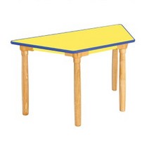 안전 노랑 열린 사다리꼴학습대(원목다리)(290mm)(유아) H81-2 좌식용 어린이집책상 돌봄교실책상 유치원책상 공부방책상