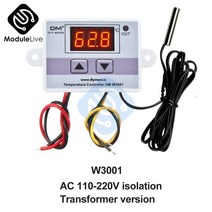 습도 조절기 W3002 110V 220V LED 디지털 온도 컨트롤러 보온병 온도 조절기 센서 미터 가열 냉각 1m 10k 3, 협동사, W3001 110V 220V