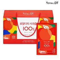 로얄디티 사과즙 30파우치 순수 국내산 저온착즙 아침 식사대용 명품 사과100% 12브릭 식이섬유 항산화 비타민C 비타민B 식품 과채 주스 음료 아기 남녀노소좋아하는 아이들영양간식 생기있는피부 매일아침밝은얼굴 건강한재배 병문안 선물용, 30포, 90ml