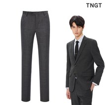 TNGT 패턴 데이텀핏 수트 팬츠 그레이