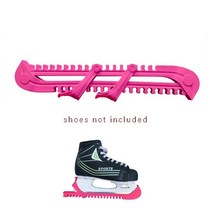 피겨 인라인 스케이트 스피드 레이싱 입문자용 선수용 성인용 유니버설 1 쌍 그림 아이스 하키 스케이트 신발 아이스 스케이트 신발 pvc 블레이드 보호대 커버 미끄럼 방지 보행, 분홍색