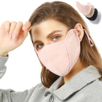 해피쇼핑 겨울 후리스 패션 골프 자외선차단 얼굴햇빛가리개 스포츠 안면 방한 마스크, 핑크