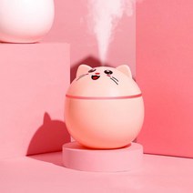 가습기 초음파 세척 편한 청소 쉬운 가성비 저소음 사무용 소형 스테인레스만화 고양이 디자인 초음파 가, 02 분홍색