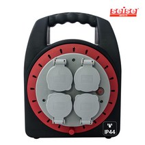 세이즈 X2M IP 4구 접지 코드릴 캠핑 전선릴 10M-1.5SQ-레드, 레드