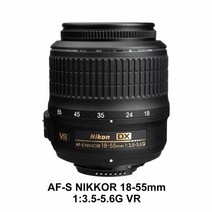 Nikon AF-S DX Nikkor 18-55mm F/3.5-5.6G VR 광각 줌 렌즈 (자동 초점 포함) DSLR 카메라 용 호환, New