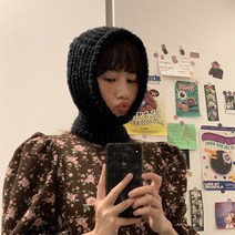 여성 바라클라바 울 넥워머 방한후드 니트모자