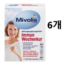독일 Mivolis 미볼리스 이뮨 앰플 7개입x6팩 비타민 아연 철분 보충 면역력 증지 에너진 충전 피로 회복