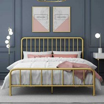 퀸사이즈 침대프레임 골드 조립식 신혼부부 펜션 침실, 1. 블랙 1500mmx2000mm