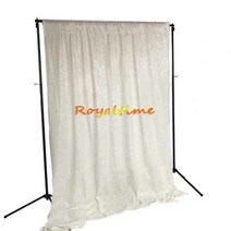 4FTx10FT 실버 스팽글 배경 반짝이 커튼 웨딩 사진 부스 크리스마스 장식, 4x10ft-120X305CM, 화이트