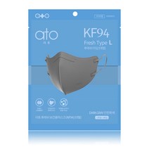 [50개 1세트] 새부리형 KF94 아토(ato) 마스크 후레쉬 타입, 진한회색, 중형(M)
