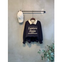 씨샵인더룸 / 루니어 배색 레터링 물결 카라 맨투맨