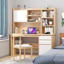 컴퓨터 책상 원목 서재 편수책상 하프탑 레트로하우스, 100cm 오크 색상