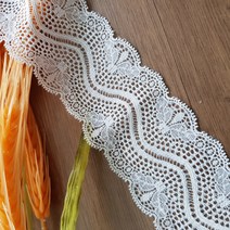 dklace 스판레이스모음 / 레이스 7337 폭 6cm 자가드, 화이트