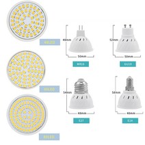 10 개/몫 GU10 MR16 LED 전구 E27 E14 램프 AC 220V 48 60 80 스포트 라이트 실내 Bombillas Lampada, 01 웜 화이트_01 E27_01 5W 48LEDS