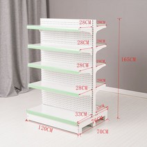 슈퍼 마켓 선반 진열대 벽 편의점 디스플레이 마트 대형, 양면 5층 서브  120 x 70 x 165