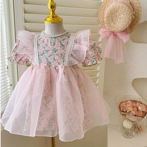 [당일발송]베스더스 여아 키즈 여름 원피스 자매룩 플라워 샤 치마 하객룩 돌 기념일 촬영룩 애기 옷