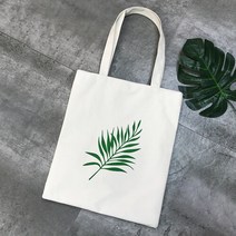 브랜드없음 남여공용 나뭇잎 프린팅 에코백숄더백_화이트
