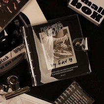 6공 투명 커버 똑딱이 다이어리 일상 기록 스크랩북, 버니