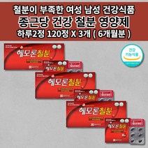 생리 출산후 산모 임신 임산부 철분제 가용성 헴철 햄철 성장기 어린이 청소년 다이어트 어지럼증 에 좋은 철 결핍 결핍성 철분 부족 증상 영양제 종근당 건강 철분 영양제 120캡슐, 3개