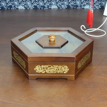 월남쌈그릇 구절판 구절판그릇 반찬나눔접시 플레이트, 호두나무색30cm