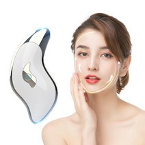 Slimmi 얼굴마사지기 갈바닉 괄사 마사지기 고주파 진동 케어 USB식 충전, 화이트