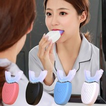 효과 전동 U형 칫솔 고주파 미백 초음파 자동양치, 성인_블루